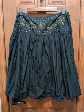 Westbound Black Skirt with Gold Embroidery